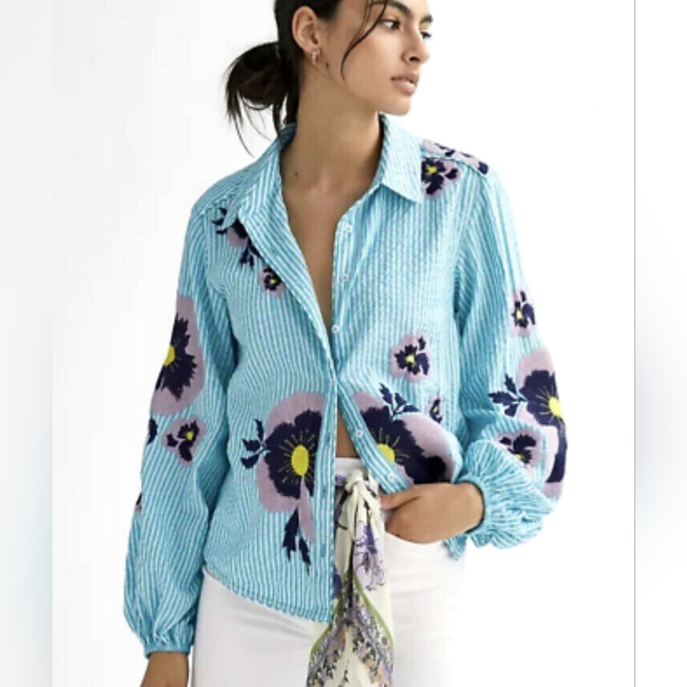 Anthropologie Maeve floral blouse